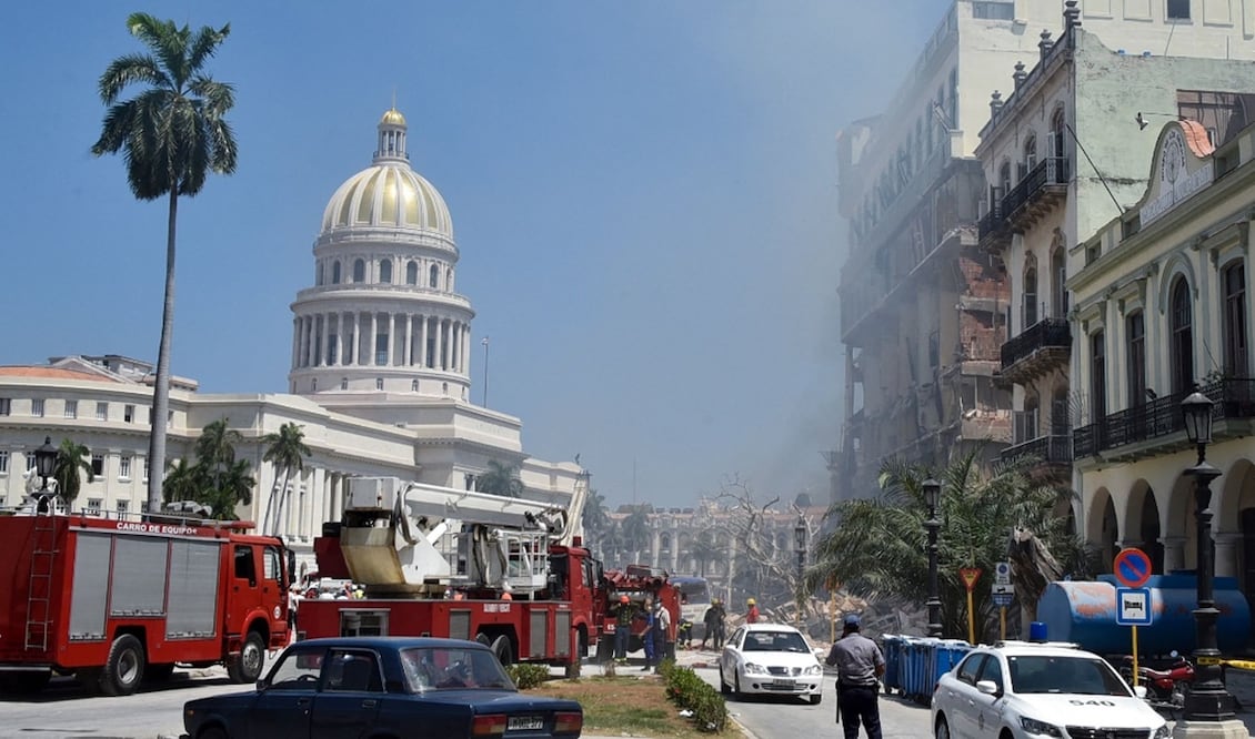 Ante la explosión registrada esta mañana en el Hotel Saratoga, en La Habana, Cuba, la embajada de México en la isla activó los protocolos de protección. Foto: AFP
