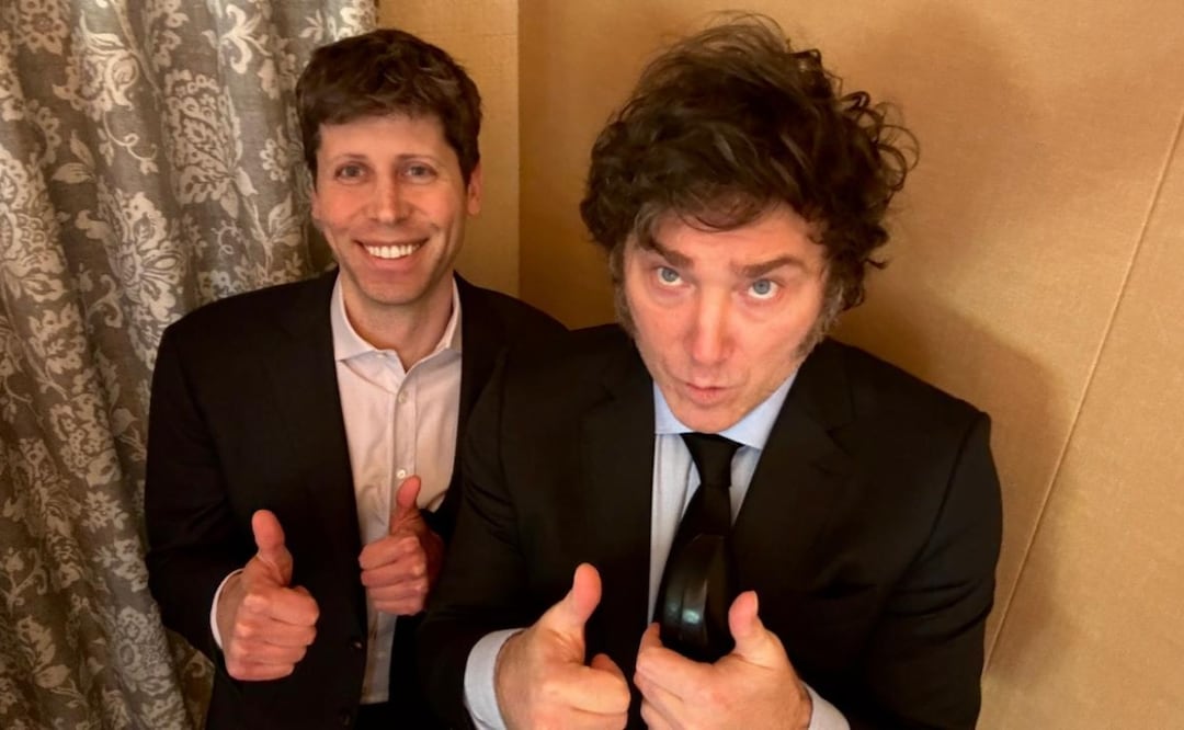 Javier Milei y Sam Altman se reunieron para hablar sobre la inteligencia artificial en Argentina. Foto: X (@JMilei)