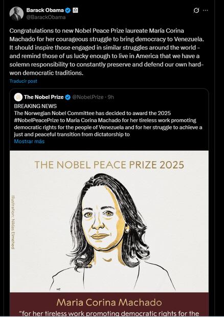 Barack Obama a través de su cuenta oficial de X. Foto: captura de pantalla