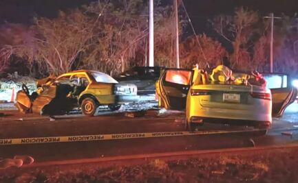 Reportan accidente en vía Mérida-Cancún cerca de estación del Tren Maya; mueren tres albañiles