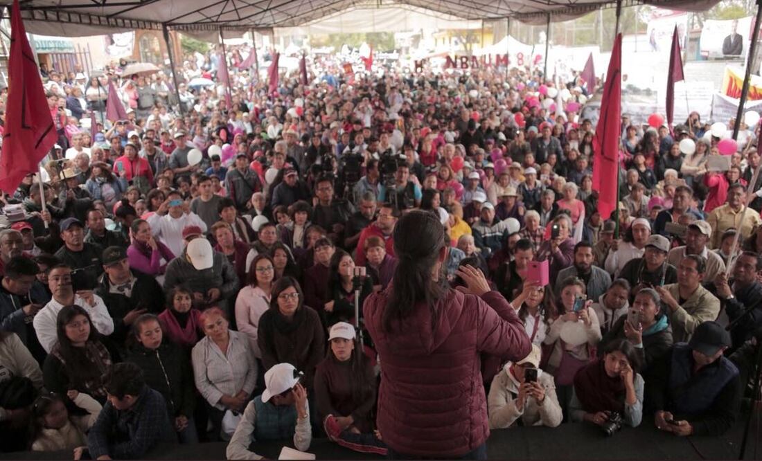 La candidata encabezó un evento en Tlalpan. Foto: Cortesía.