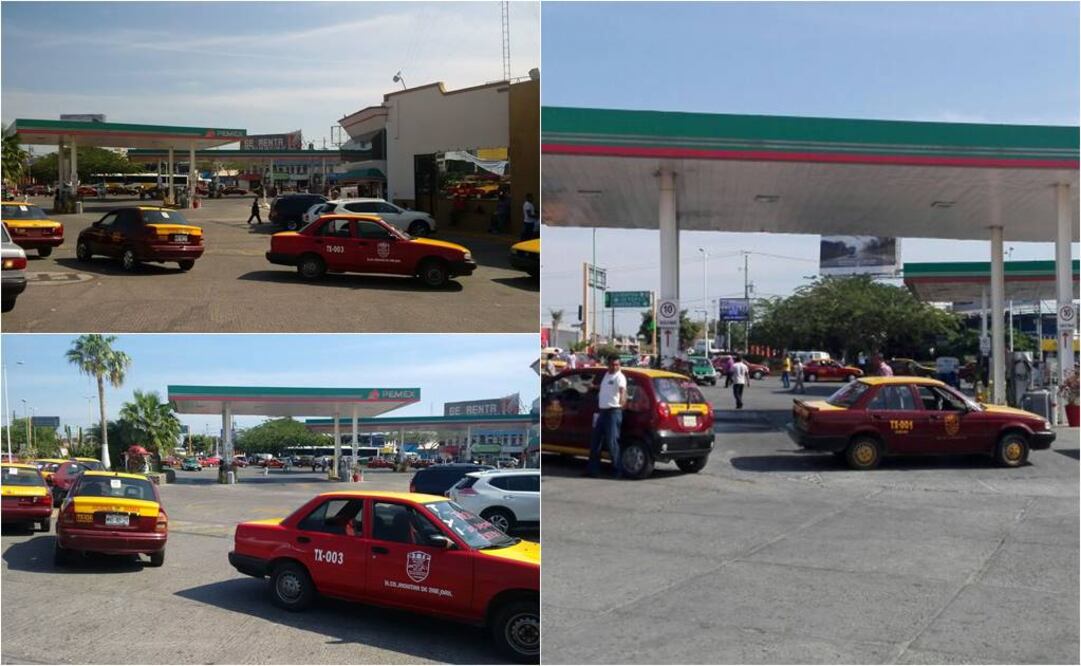 En Juchitán, taxistas del sitio “11 de enero” tomaron por media hora las instalaciones de la gasolinera de El Crucero de la ciudad (Foto: Roselia Chaca / EL UNIVERSAL)