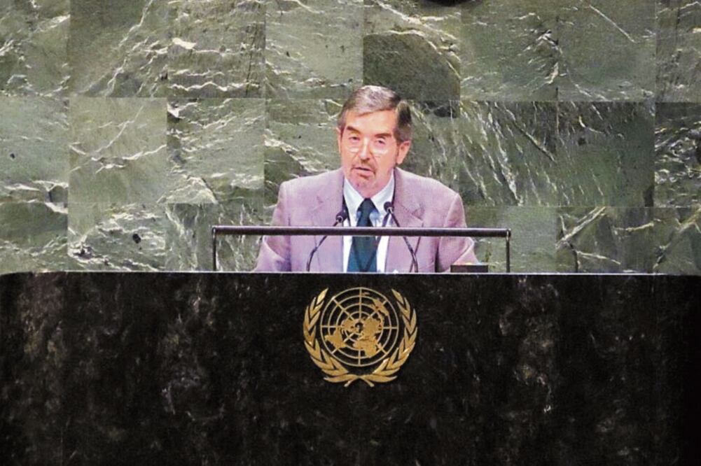 Juan Ramón de la Fuente participó en la ceremonia del Día Internacional del Multilateralismo y Diplomacia para la Paz en la sede de la ONU en Nueva York. / TOMADA DE TWITTER