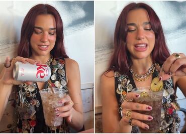 VIDEO: Dua Lipa sorprende por su peculiar forma de beber refresco