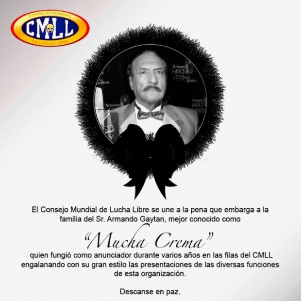 Fallece el “Mucha Crema” Gaitán, anunciador histórico del CMLL