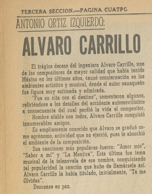 A 50 años de la muerte de Álvaro Carrillo, el compositor de “Sabor a mí”