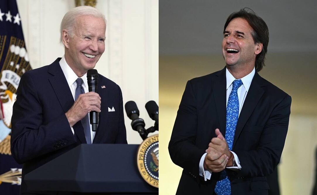 Joe Biden y Luis Lacalle Pou. Foto: AP-EFE