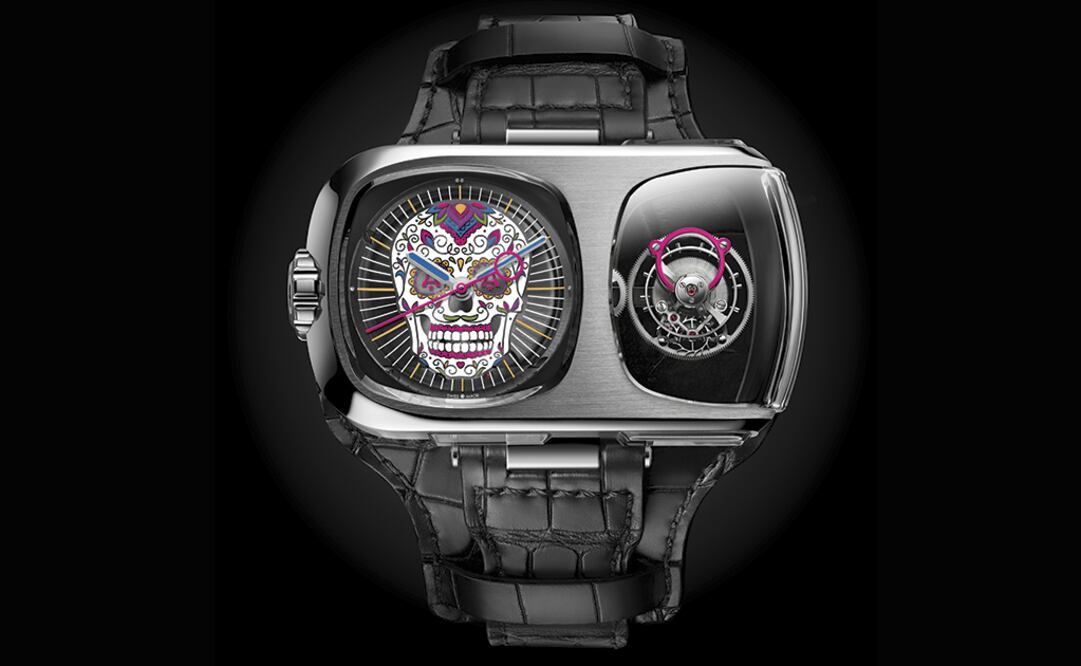 Angelus U10 Tourbillon Calavera. Este reloj rinde homenaje a la vieja tradición de las calaveras mexicanas de Día de Muertos. Movimiento manufactura A100, complicación de segundos muertos, 7 cristales de zafiro y reserva de marcha de 90 horas. 

