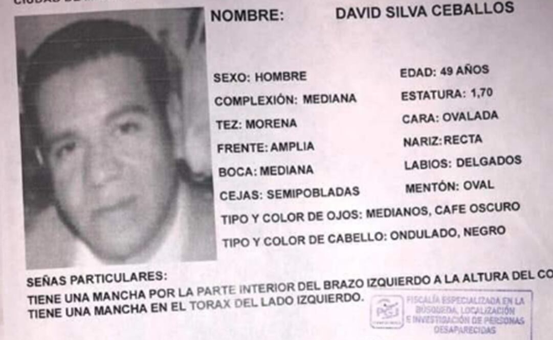 David Silva Ceballos fue reportado como desaparecido. Foto: Especial 