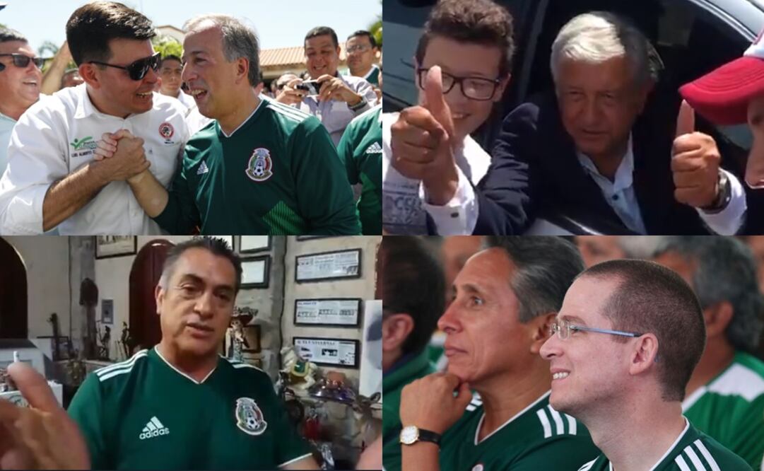 Los cuatro candidatos a la presidencia celebraron el triunfo de la Selección Nacional. (FOTO: Tomada de Twitter, Ariel Ojeda y Yadin Xolalpa. EL UNIVERSAL)