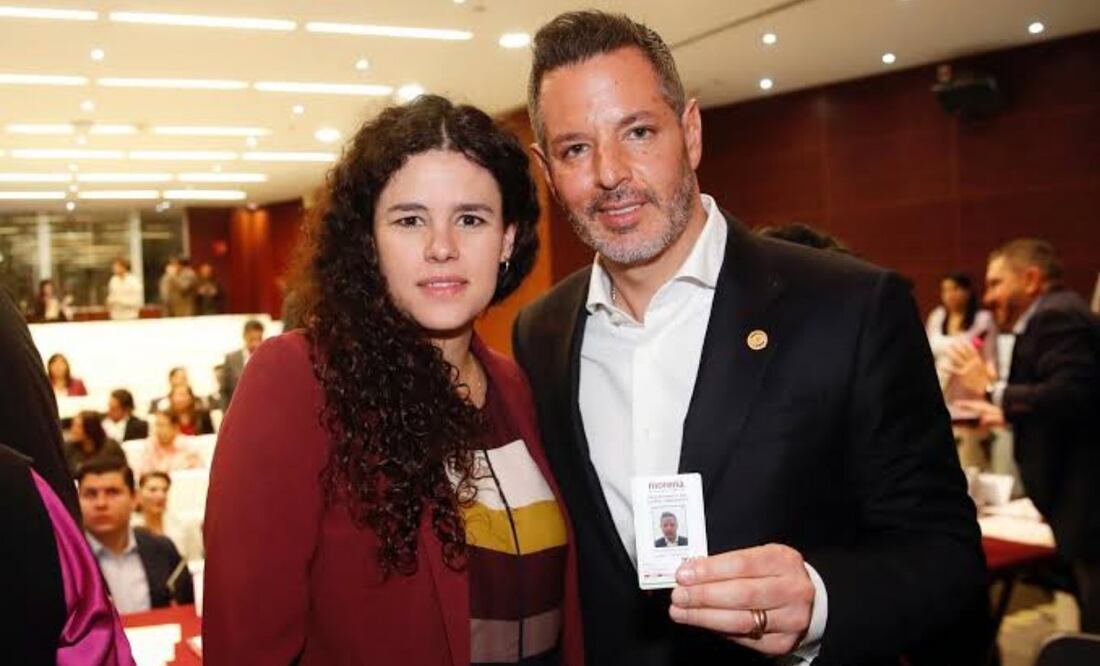 Luisa María Alcalde Luján, dirigente nacional de Morena y Alejandro Murat Hinojosa, exgobernador de Oaxaca. Foto: Especial