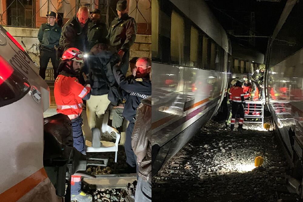 Un choque de trenes se registró en El Chorro, en Málaga, España.  FOTO: CAPTURA