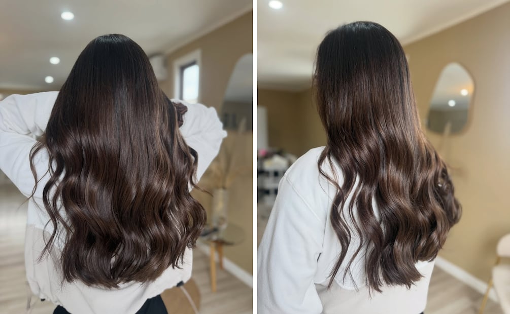 Color castaño oscuro. Foto: Instagram @jorgegomezestudiohair