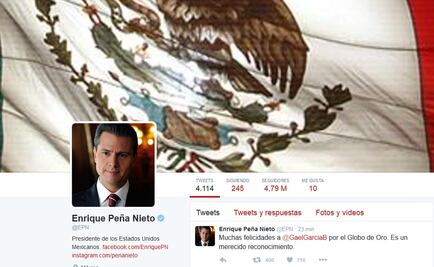 Reconoce Peña Nieto a Gael García por Globo de Oro