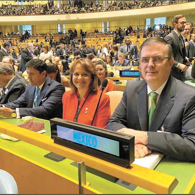 El canciller Marcelo Ebrard, presente en la cumbre en Nueva York, tuiteó que el gobierno mexicano apuesta por un océano “limpio y sano”. TOMADA DE TWITTER