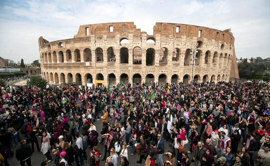 Marcha del 8m en Italia. Foto: EFE