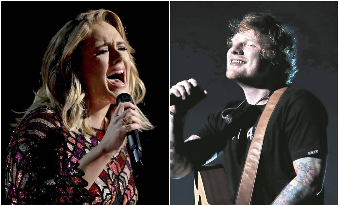 Adele y Ed Sheeran. Fotos: Archivo