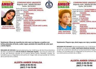 Activan Alerta Ámber por dos menores desaparecidos en Sinaloa