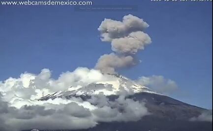 Volcán Popocatépetl registra explosión y exhalación de vapor, gases y ceniza