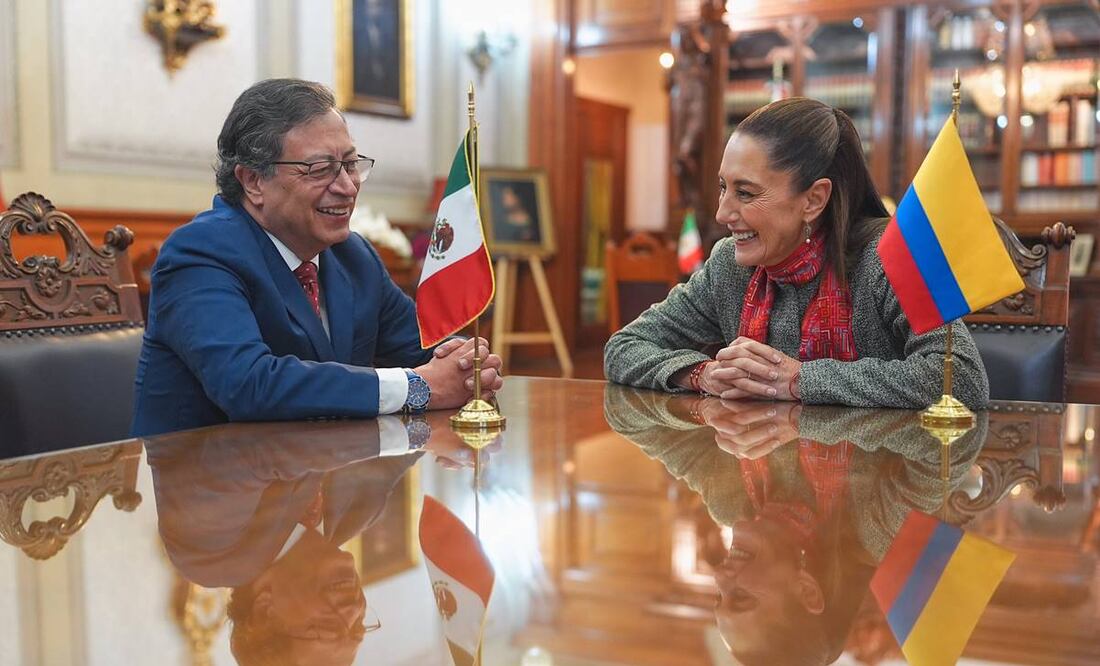 Reunión entre Claudia Sheinbaum y Gustavo Petro en Palacio Nacional. Foto: Presidencia de Colombia