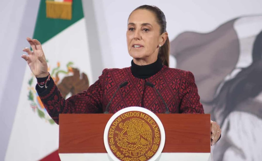 La presidenta Claudia Sheinbaum durante la mañanera del 13 de enero del 2026. Foto: Luis Camacho/ EL UNIVERSAL