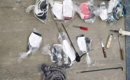 Decomisan celulares y armas punzocortantes tras cateo en Cereso Morelos