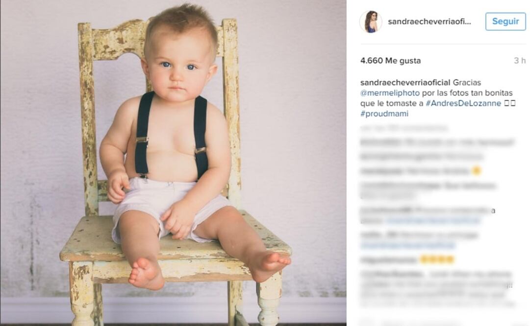 Andrés de Lozanne ya tiene un año FOTO: INSTAGRAM