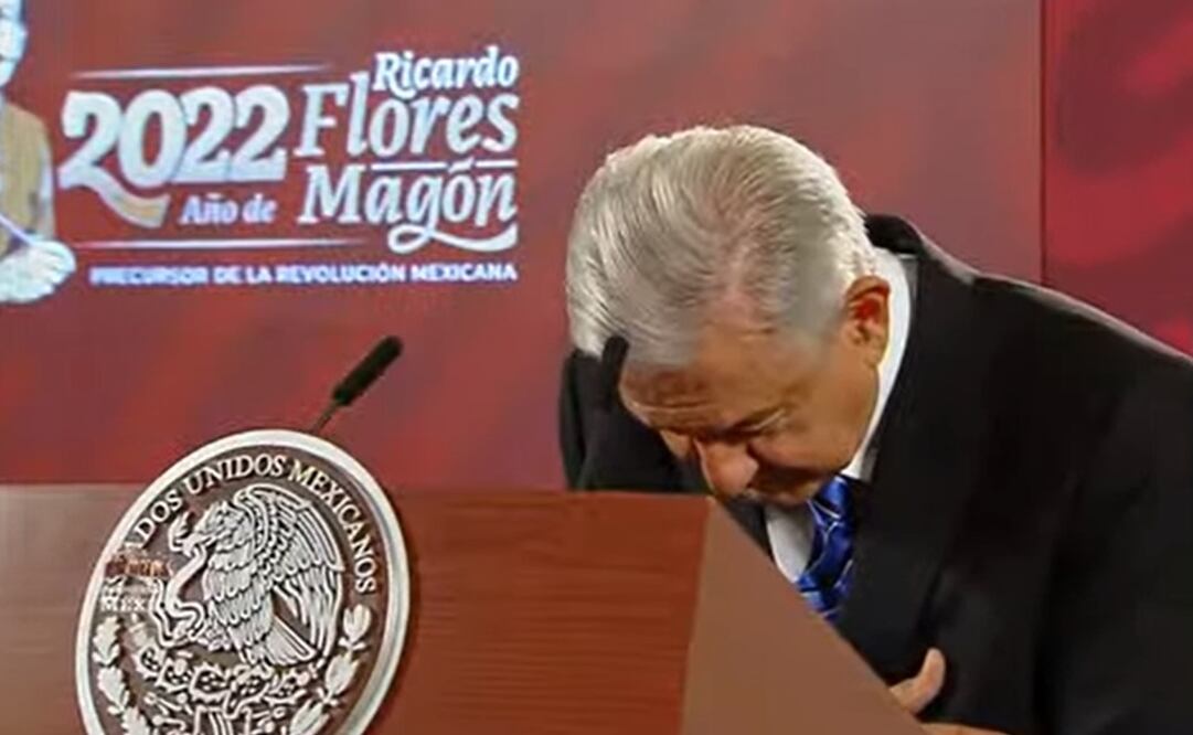 Con los brazos cruzados en el pecho, AMLO agradeció a los tamaulipecos. Foto: Captura de pantalla 