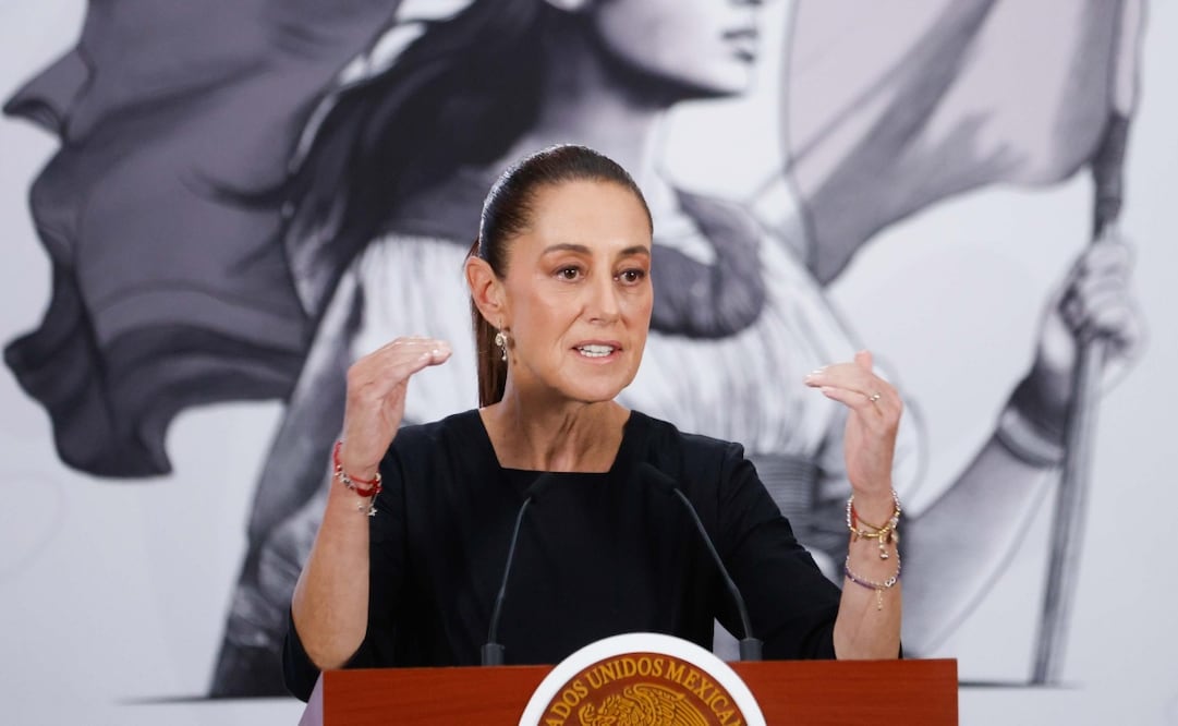 Claudia Sheinbaum Pardo en su conferencia matutina del 27 de abril de 2026. Foto: Diego Simón / EL UNIVERSAL