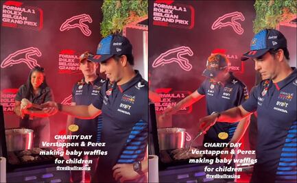 Checo Pérez y Max Verstappen preparan waffles en acto de caridad para niños previo al GP de Bélgica