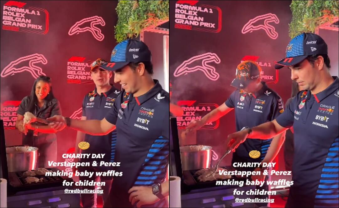 Checo Pérez y Max Verstappen preparan waffles / Foto: Especiales