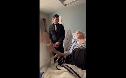 VIDEO: Mujer se casó en un hospital junto a la cama de su padre con cáncer en NY