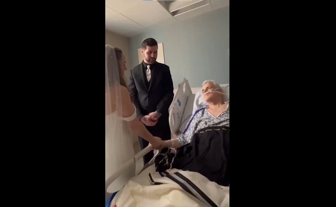 Elizabeth Linde, una joven de 31 años, dijo a medios locales que canceló su boda y para casarse en la habitación del hospital de su padre, quien sufría de un severo tipo de cáncer. Foto: Captura de video