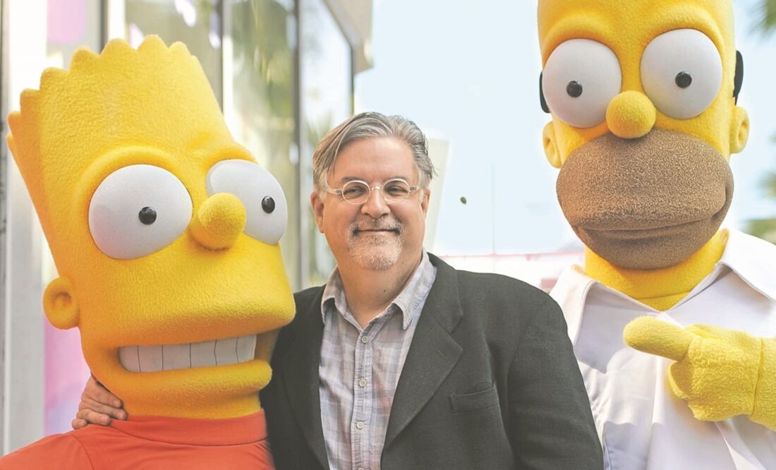 Matt Groening (aquí con Bart) tiene su propia estrella en el Paseo de la Fama de Hollywood. (Archivo /El Universal)