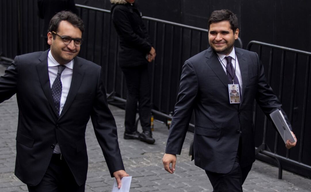 Andrés Manuel López Beltrán y Gonzalo López Beltrán, hijos del expresidente Andrés Manuel López Obrador. Foto: Galo Cañas/ Cuartoscuro