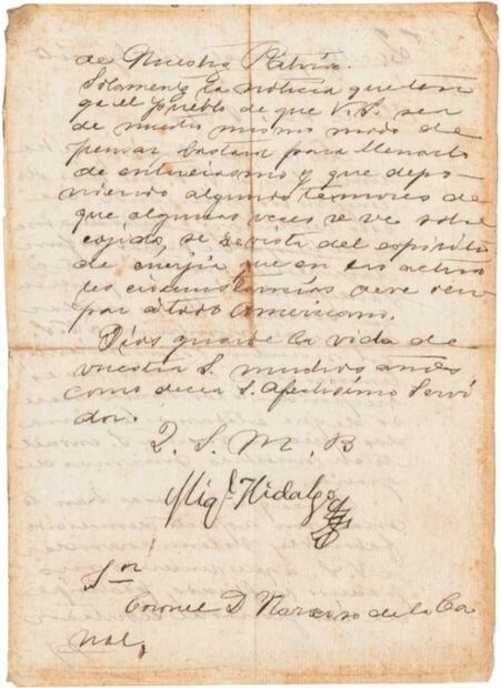 Secretos de Hidalgo, Morelos y la Independencia de México, a subasta