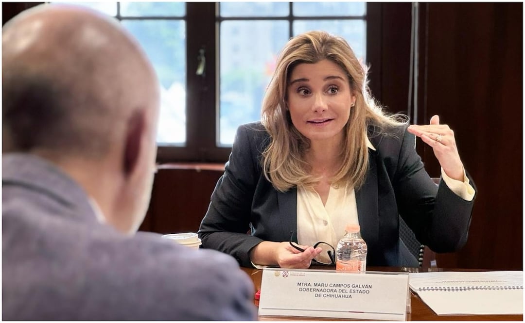 Maru Campos, gobernadora de Chihuahua se reunió con el próximo secretario de Infraestructura, Comunicaciones y Transportes (SICT), Jesús Antonio Esteva Medina. Foto: Especial