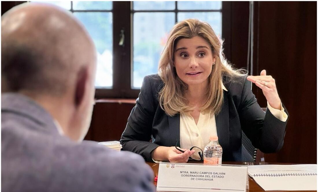Maru Campos, gobernadora de Chihuahua se reunió con el próximo secretario de Infraestructura, Comunicaciones y Transportes (SICT), Jesús Antonio Esteva Medina. Foto: Especial