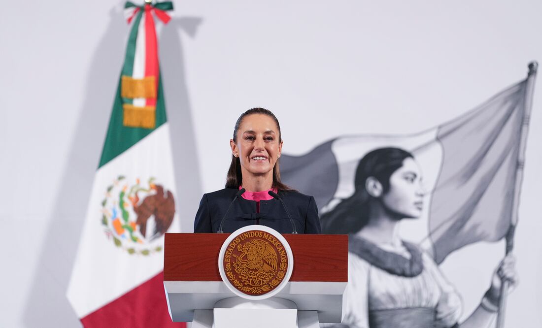 Claudia Sheinbaum, presidenta de México, durante la mañanera del 31 de marzo del 2025 en Palacio Nacional. Foto: Presidencia
