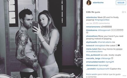 ¡Adam Levine luce su embarazo!
