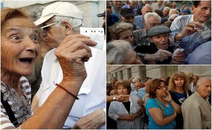 Grecia: filas de jubilados en bancos para cobrar pensiones
