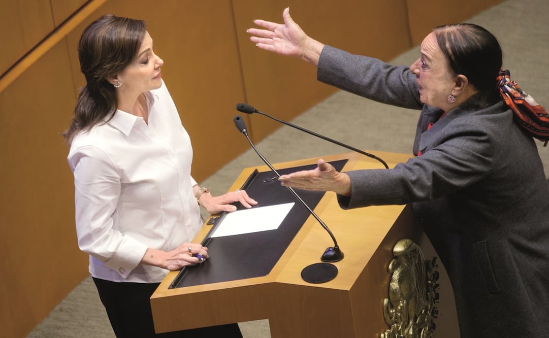 La senadora panista Lilly Téllez se enfrentó a la morenista Lucía Trasviña que le reclamó su posicionamiento contra la militarización.