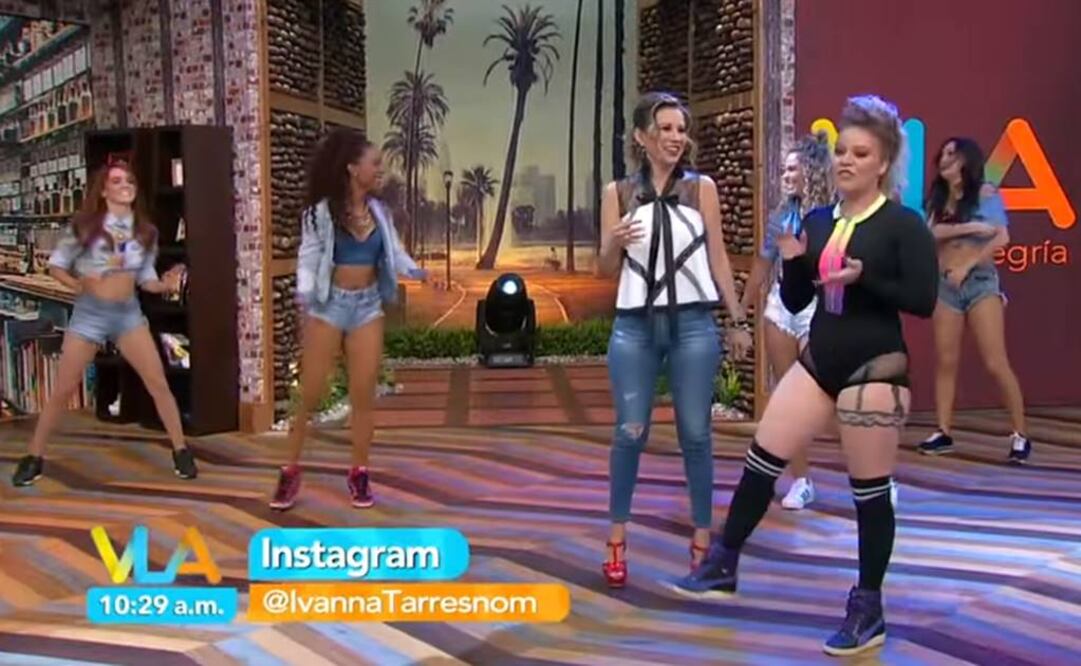Ingrid batalló con los pasos para el twerking FOTO: Tomada de video