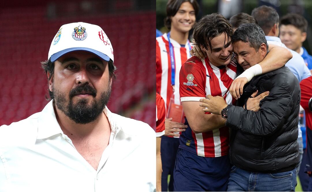 Amaury Vergara con una gorra de Chivas / Arturo Ortega durante la premiación del Tapatío en la Liga de Expansión - Fotos: Imago7