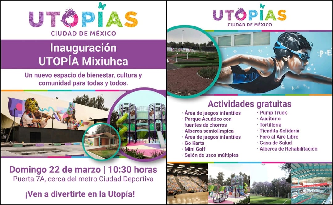 Este domingo 22 de marzo Clara Brugada inaugurará la Utopía Mixiuhca. Foto: Especial