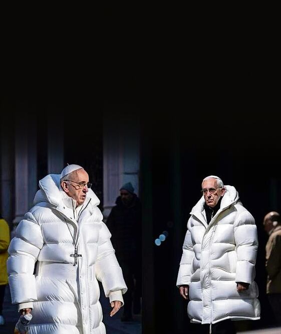 Imágenes del papa Francisco que se hicieron virales, creadas con inteligencia artificial. Foto: Especial