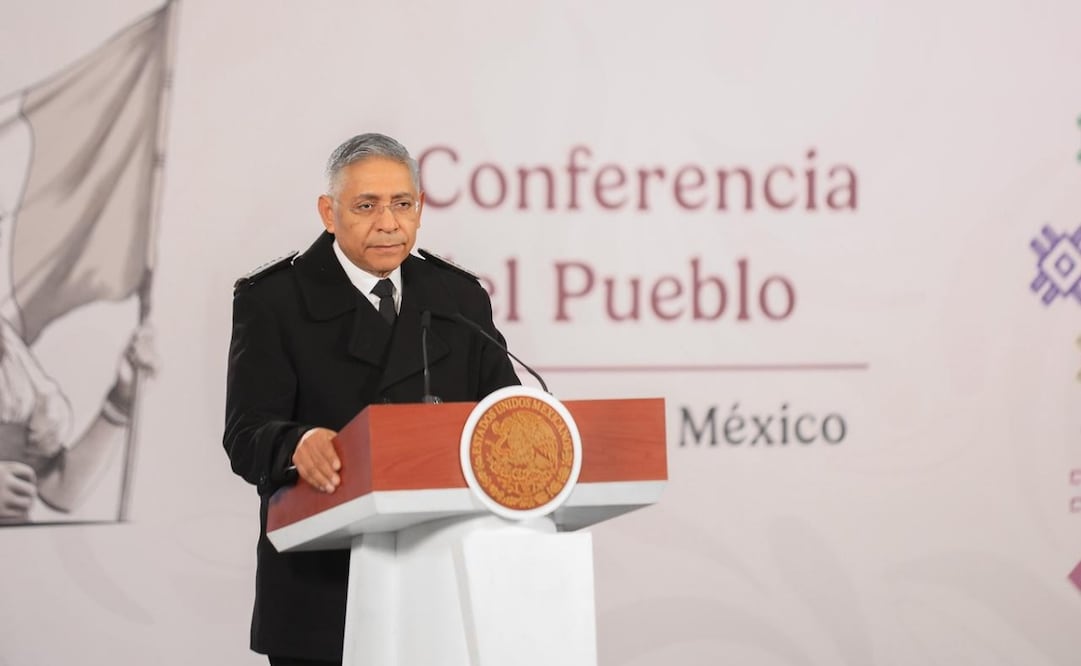 Raymundo Pedro Morales, titular de la Secretaría de Marina (Semar) durante la mañanera del 10 de febrero del 2026. Foto: Osmar Alvarado / EL UNIVERSAL