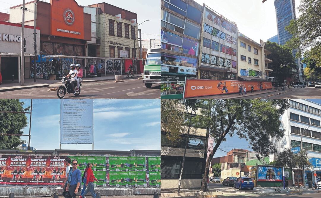 En predios elegidos para proyectos inmobiliarios aún hay comercios aledaños o que están abandonados, según se apreció en un recorrido por las zonas. Fotos: BERENICE FREGOSO. EL UNIVERSAL