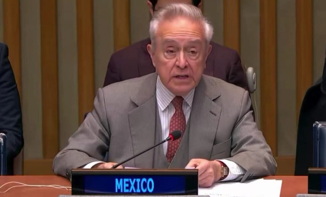 Héctor Vasconcelos, representante de México ante la ONU, durante la revisión de la Agencia de Naciones Unidas para los Refugiados de Palestina en Medio Oriente. Foto: Especial