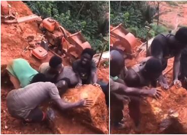 VIDEO: Jóvenes mineros hallan la "pepita de oro" más grande en Ghana